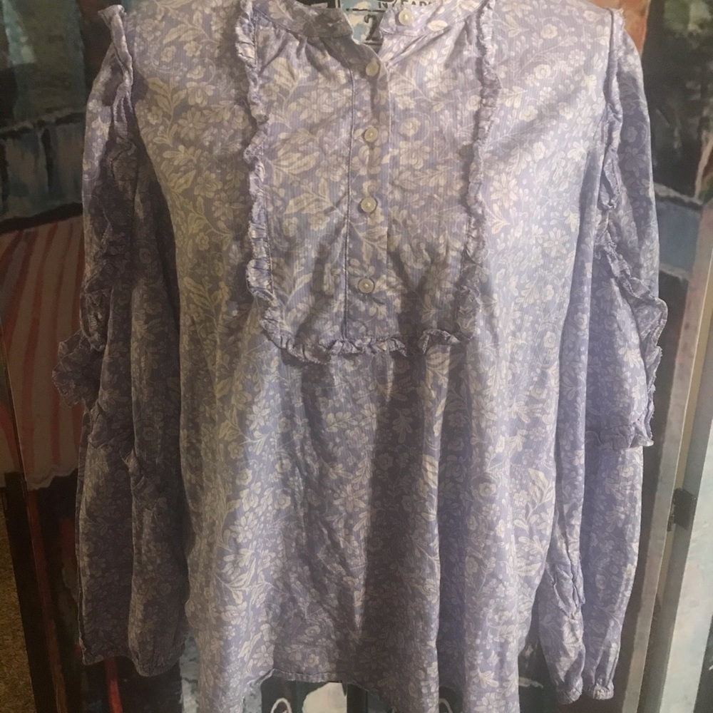 Point Sur Ruffled Sleeve Popover Shirt - Picture 7 of 9
